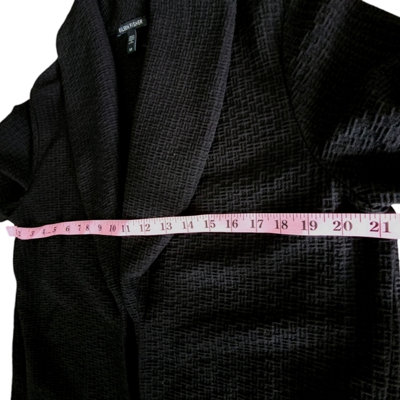Eileen Fisher Shawl Collar Tencel Cotton Blend Jacket Size Small /P Black - Picture 12 of 15